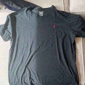 Polo by Ralph Lauren Men's Black Tee with Red Logo